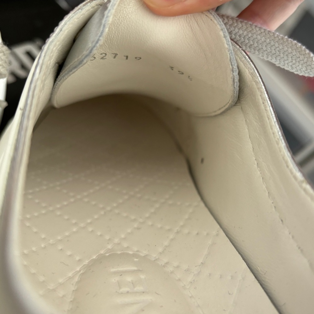 Chanel Interlocking CC Leather & Rubber White Silver Wedge Sneakers Trainers - Picture 14 of 15